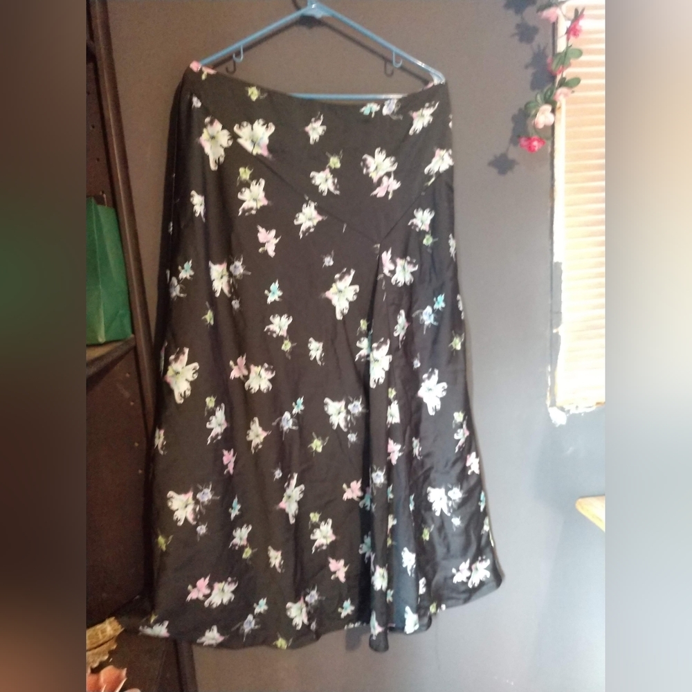 Banana Republic Black Floral Skirt